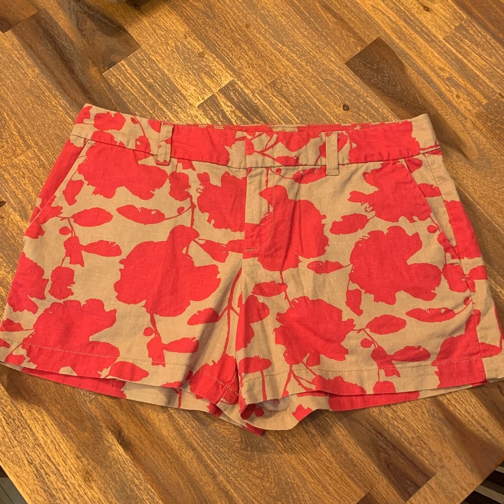 Ann Taylor Loft hot pink and beige shorts. Size 4.
